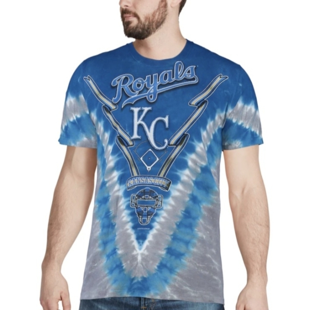 Liquid Blue Men’s Royal Blue Kansas City Royals Tie-Dye T-shirt size large